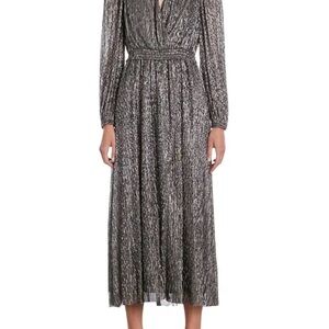 The Kooples Shimmering Silver Long Sleeve Dress Size FR 0 (XS) NWT